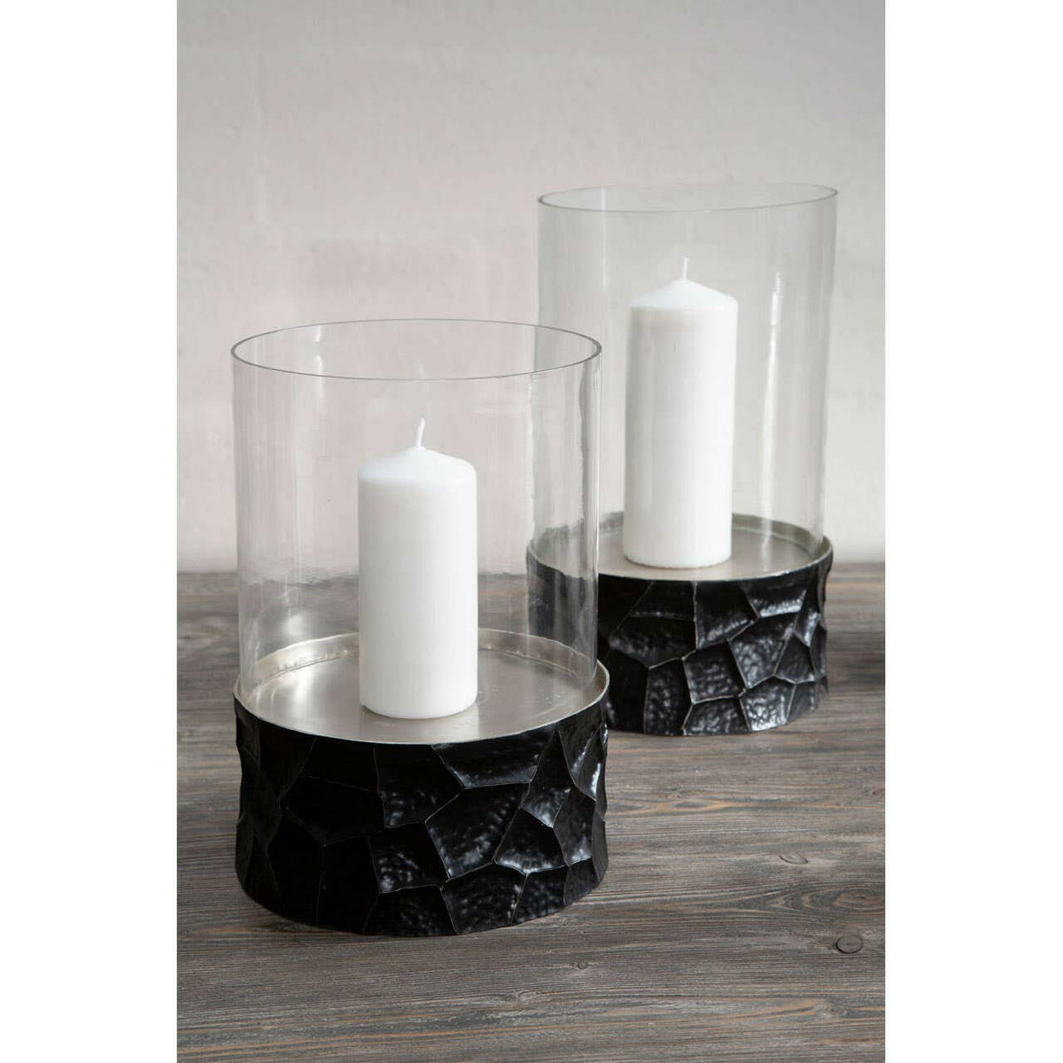 Akola Large Hurricane Hammered Candle Holder.