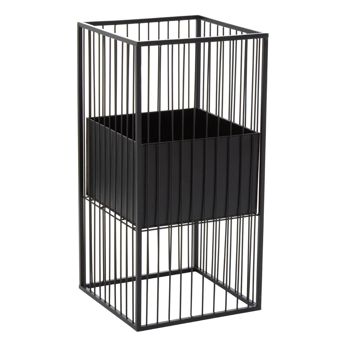 Alden Black Floor Standing Planter.