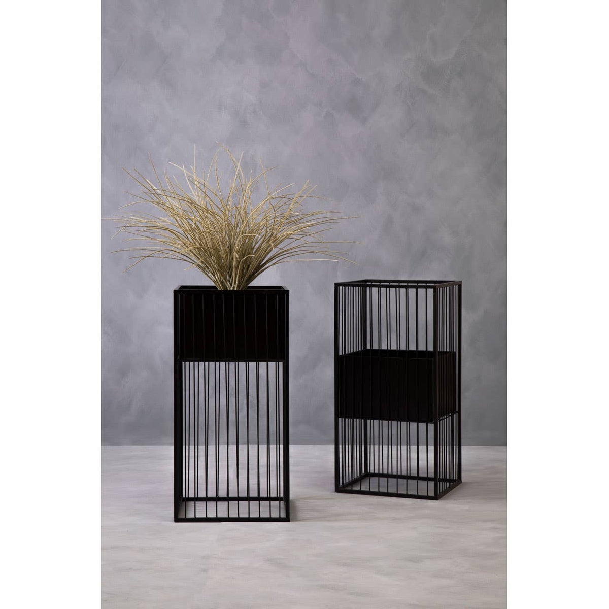 Alden Black Floor Standing Planter.