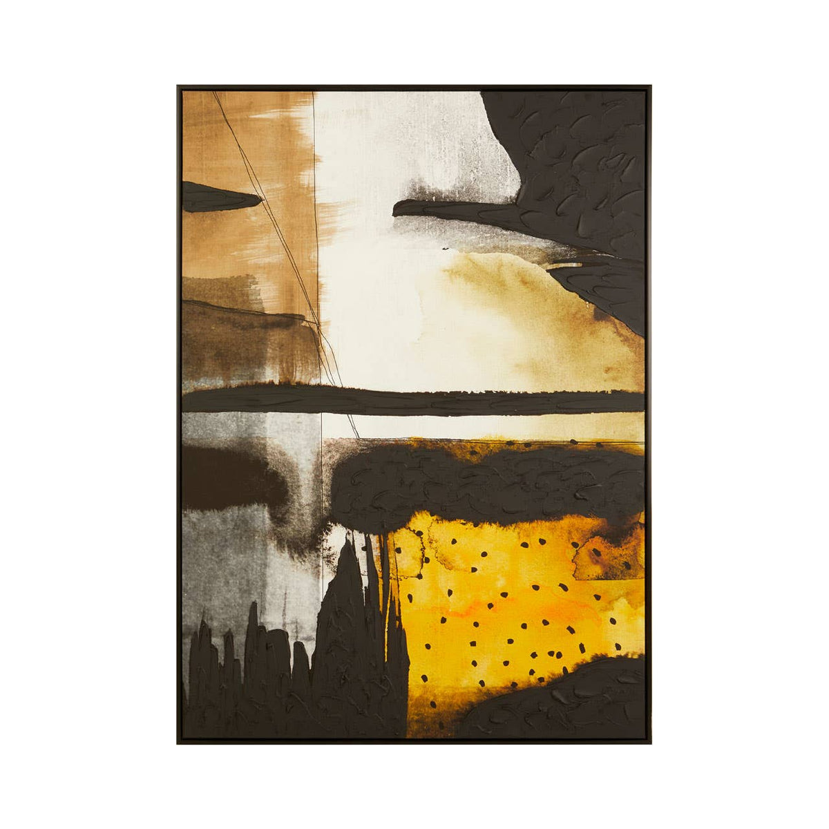 Astratto Black / Ochre Wall Art.