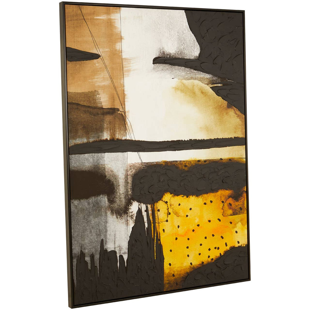 Astratto Black / Ochre Wall Art.