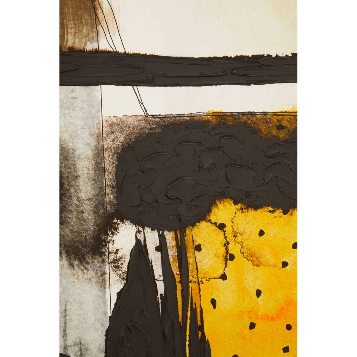 Astratto Black / Ochre Wall Art.