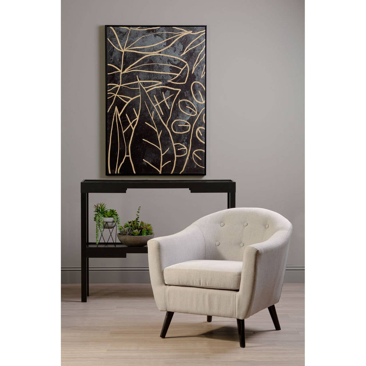 Astratto Canvas Black And Gold Wall Art.