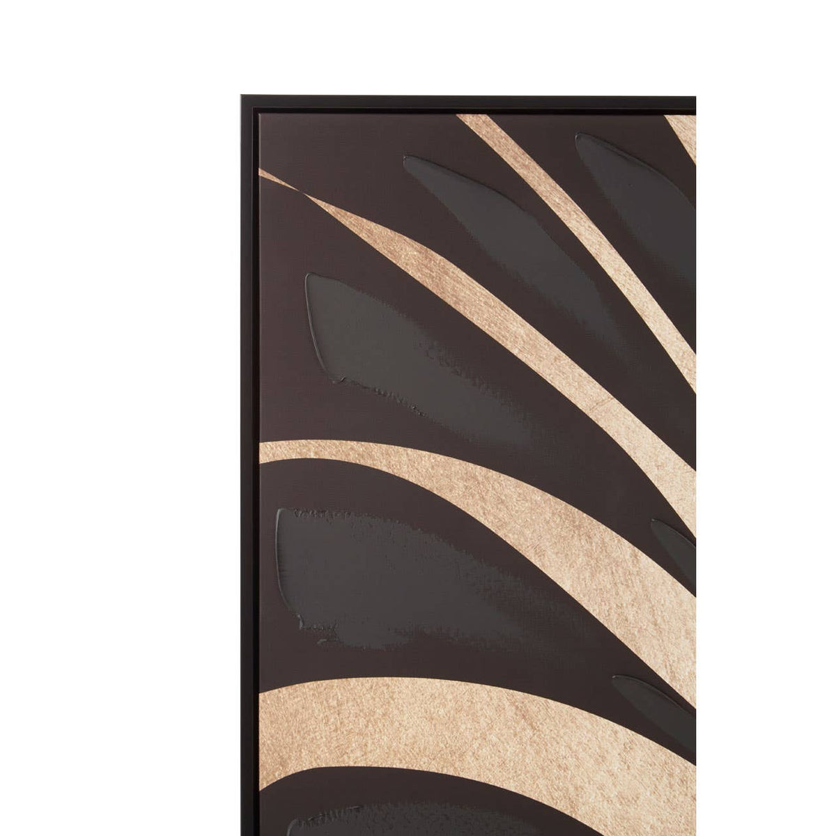 Astratto Canvas Black Leaf Design Wall Art.