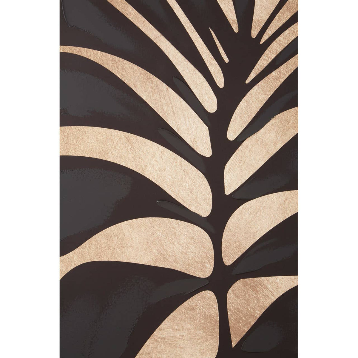 Astratto Canvas Black Leaf Design Wall Art.