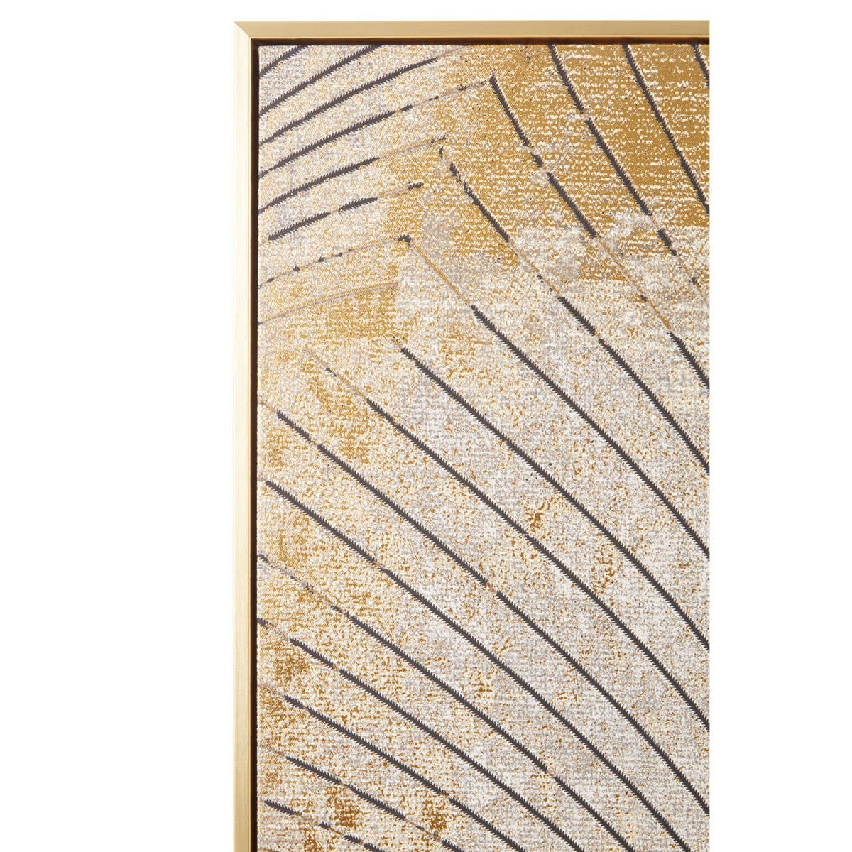 Astratto Canvas Grey And Gold Finish Wall Art.