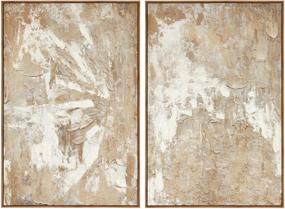 Noosa & Co. Accessories Astratto Set Of 2 Neutral Hued Textured Wall Art House of Isabella UK