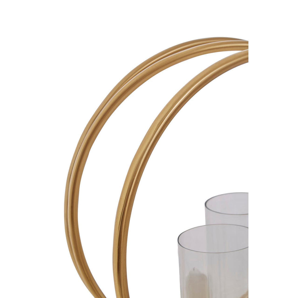 Aura Large Gold Double Candle Holder.
