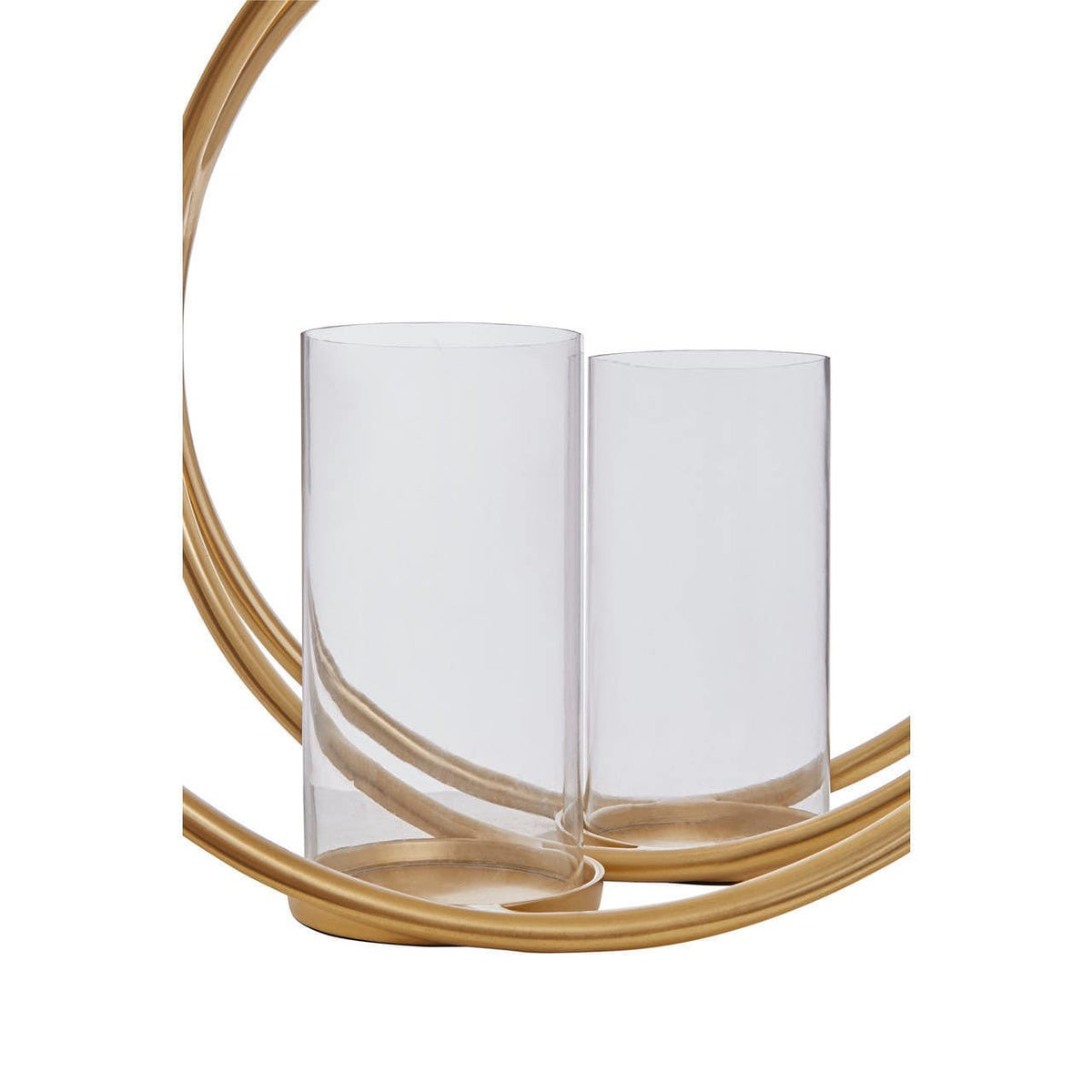 Aura Large Gold Double Candle Holder.