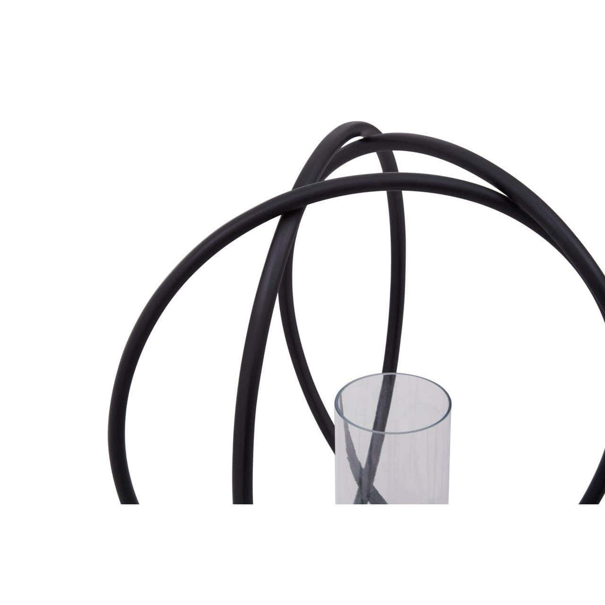 Aura Matte Black Large Candle Holder.