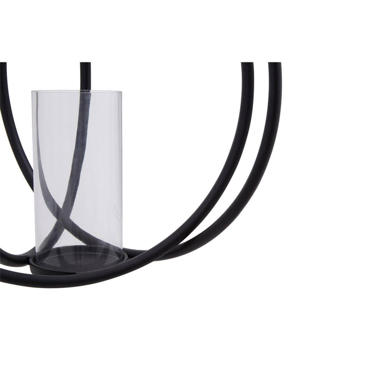 Aura Matte Black Large Candle Holder.