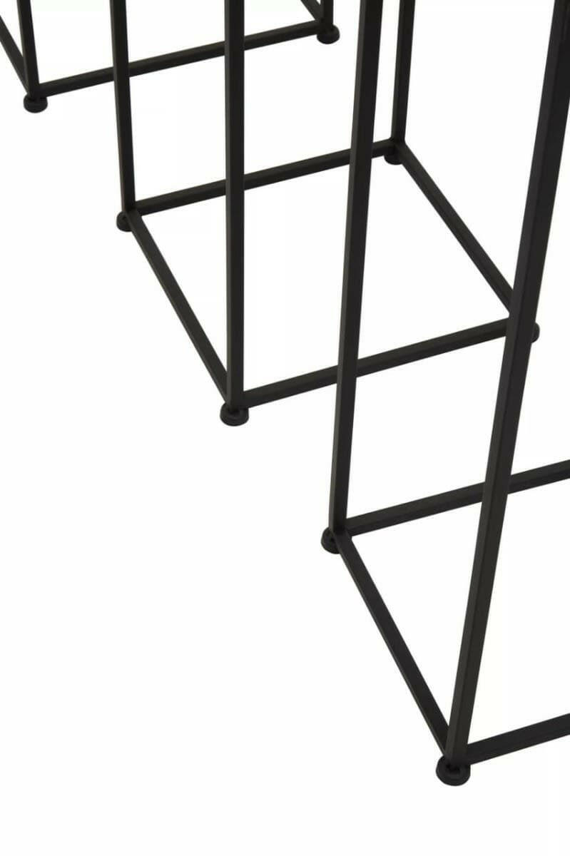Avento Set Of Three Square Black Plant Stands.