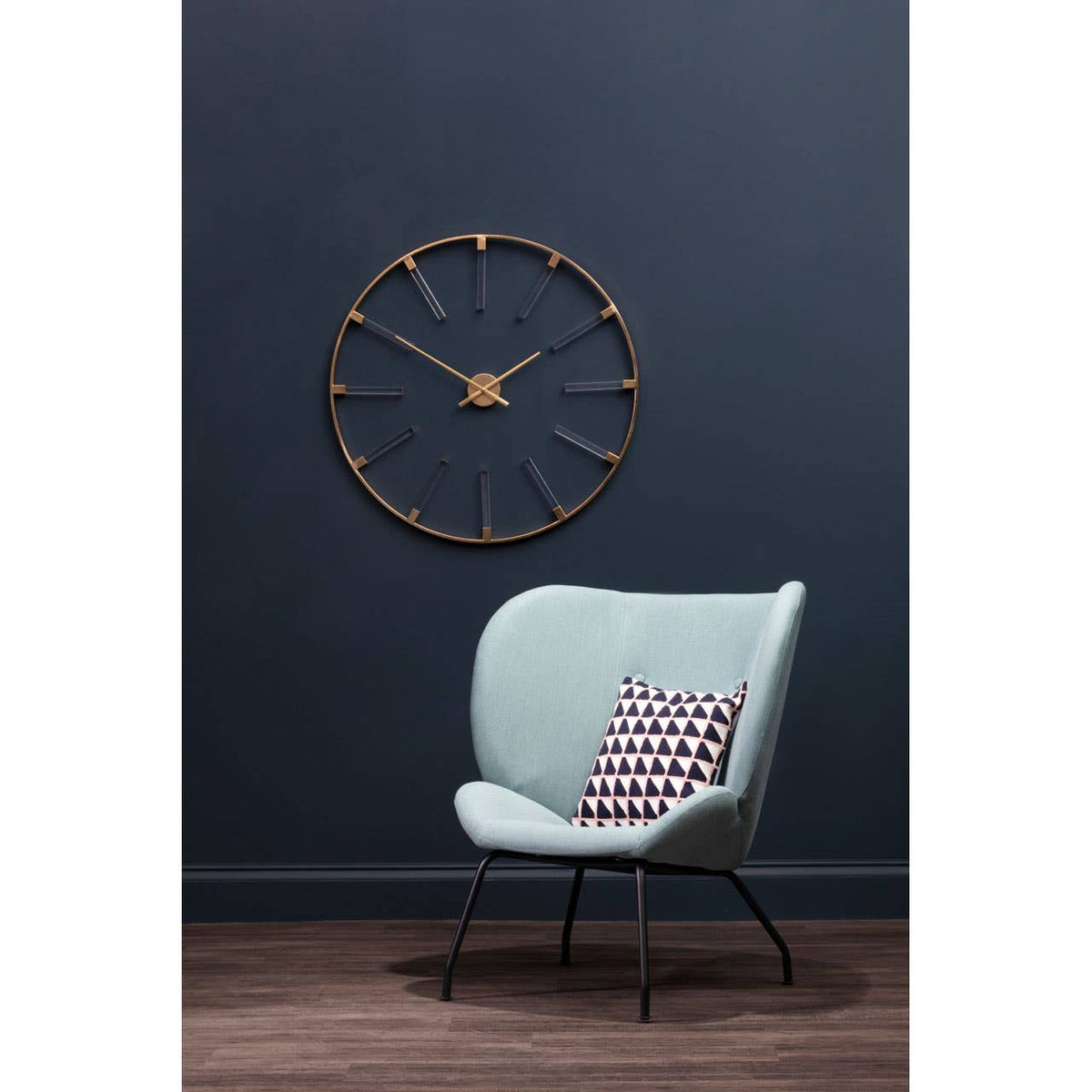 Beauly Gold Metal Round Wall Clock.