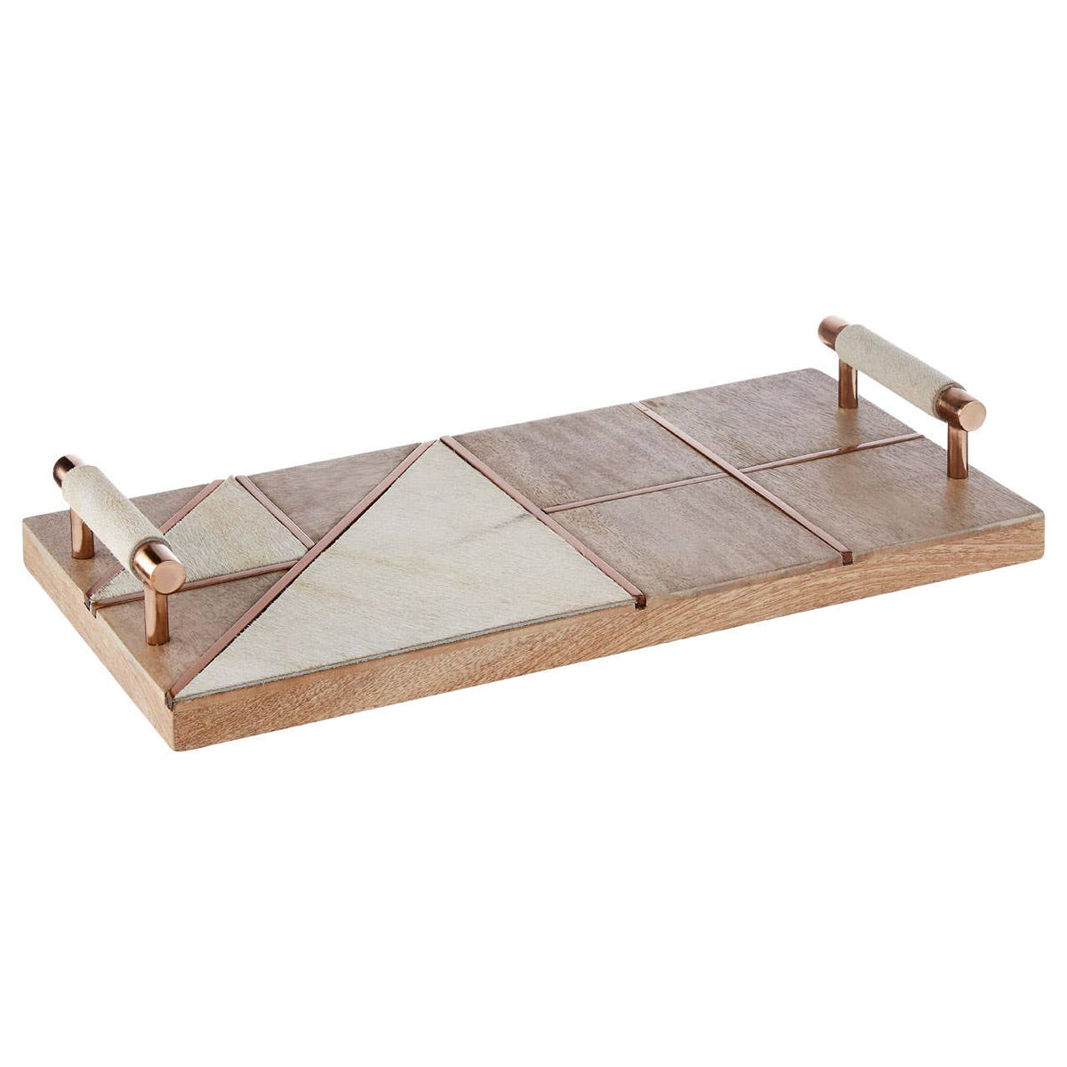 Bowerbird Cowhide / Wood Tray.