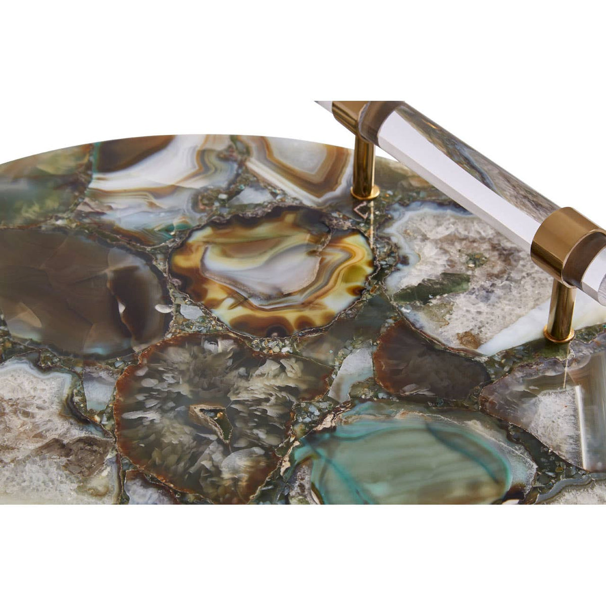 Bowerbird Green & Gold Agate Tray.