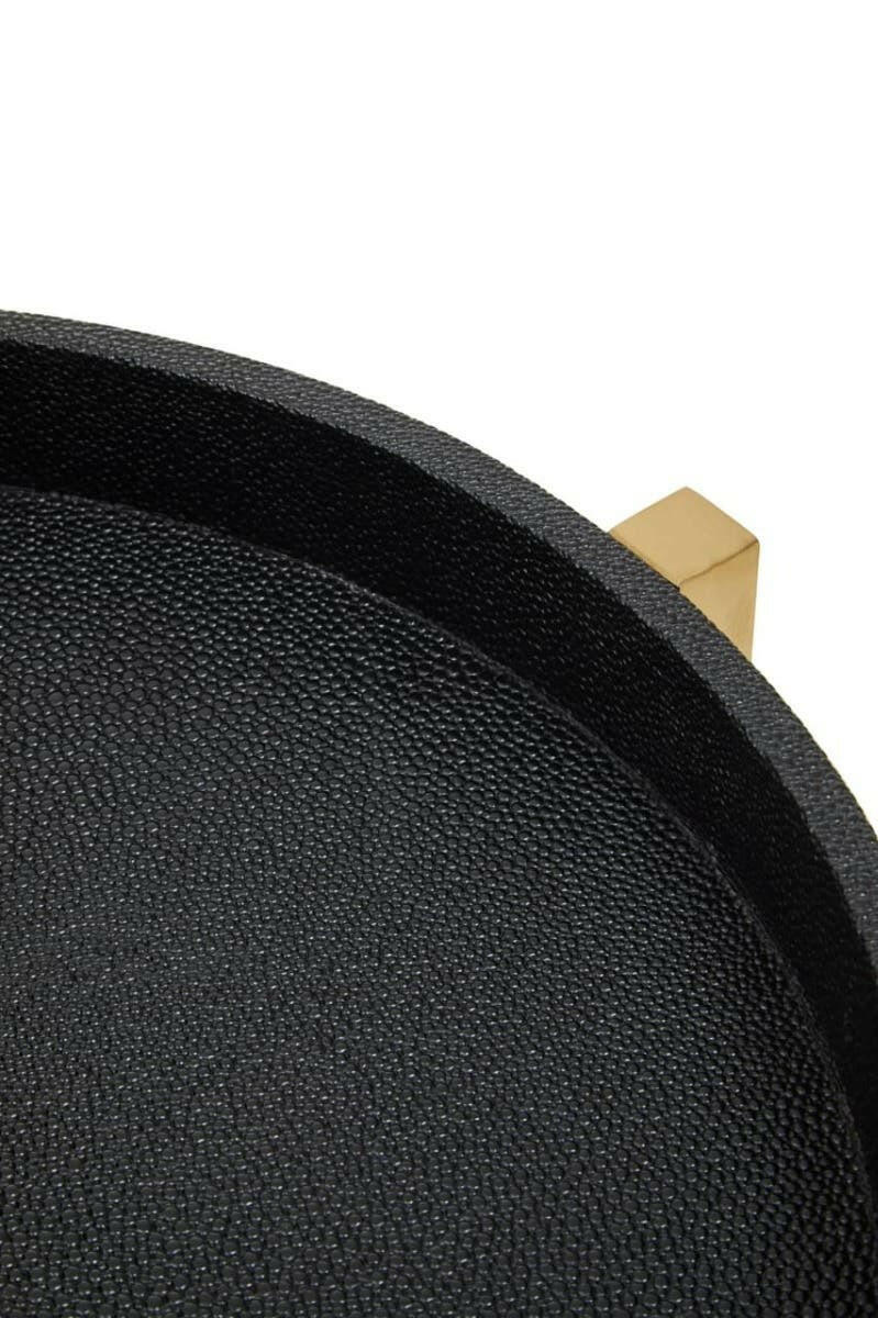 Cardoba Set Of Two Black Shagreen Tray Tables.