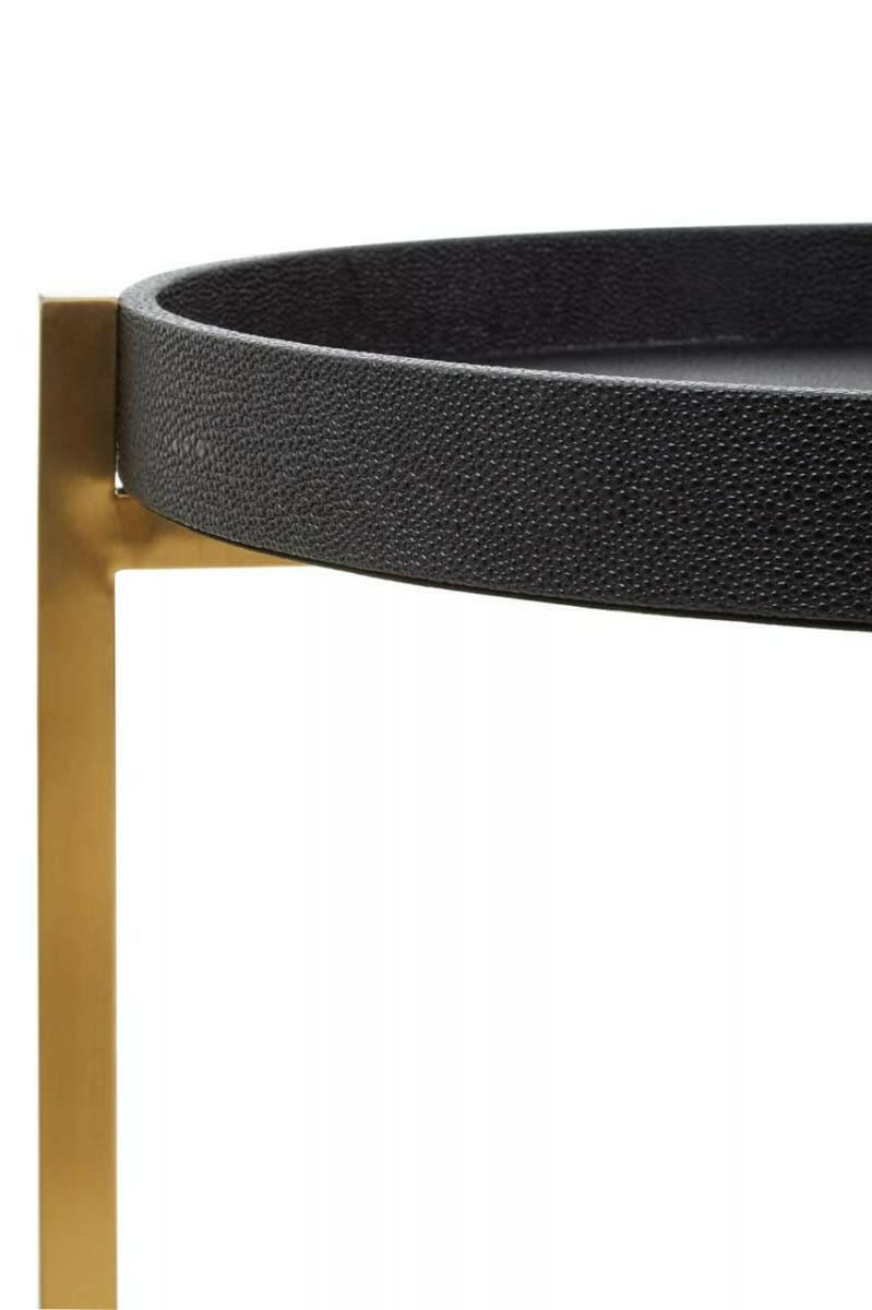 Cardoba Set Of Two Black Shagreen Tray Tables.