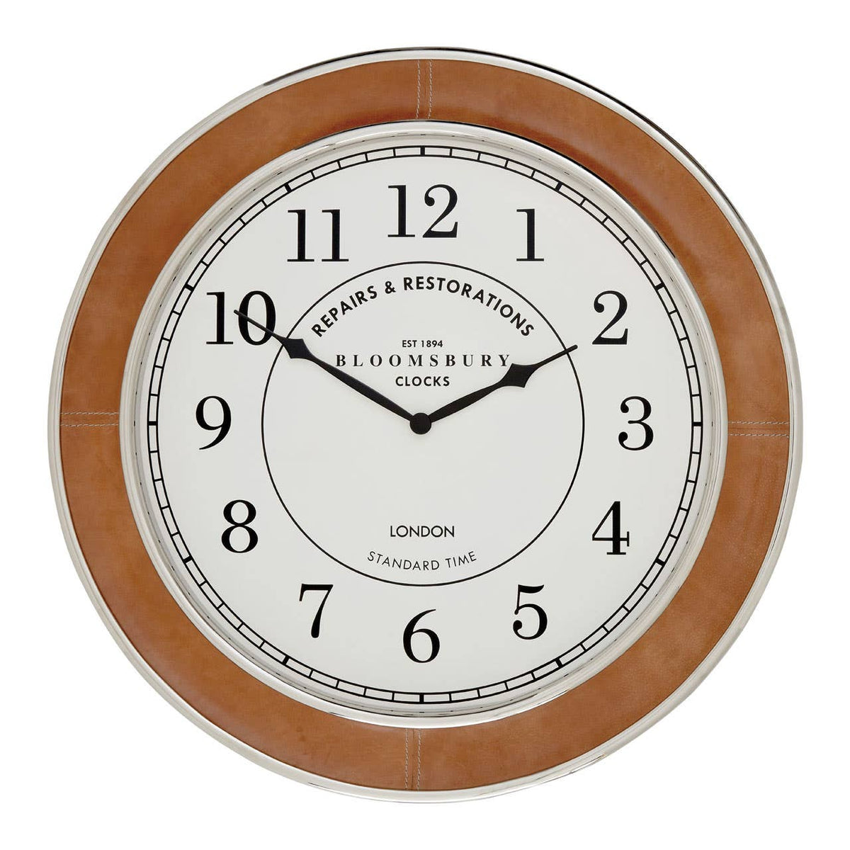 Churchill Tan Genuine Leather Wall Clock.