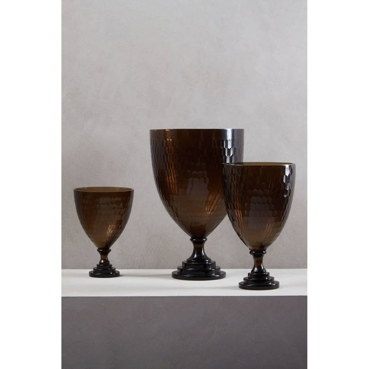 Cortina Medium Honeycomb Glass Candle Holder.