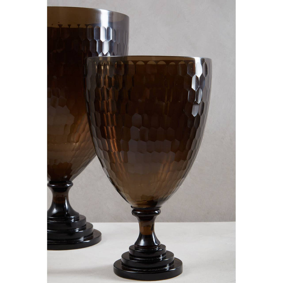 Cortina Medium Honeycomb Glass Candle Holder.
