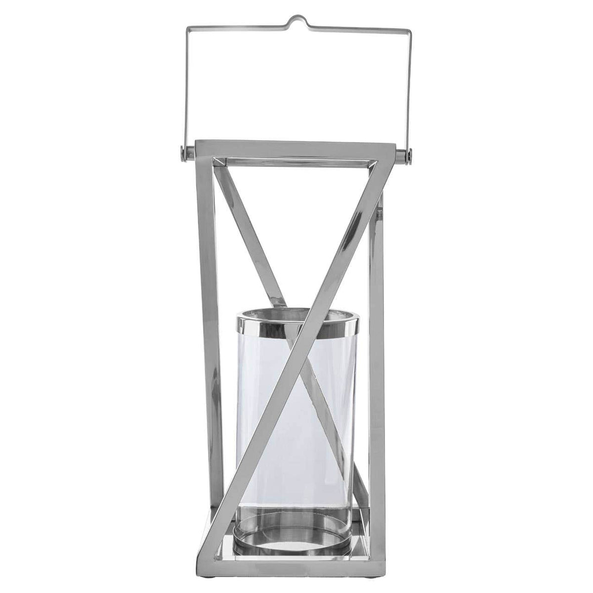Cruzar Large Silver Criss Cross Lantern.