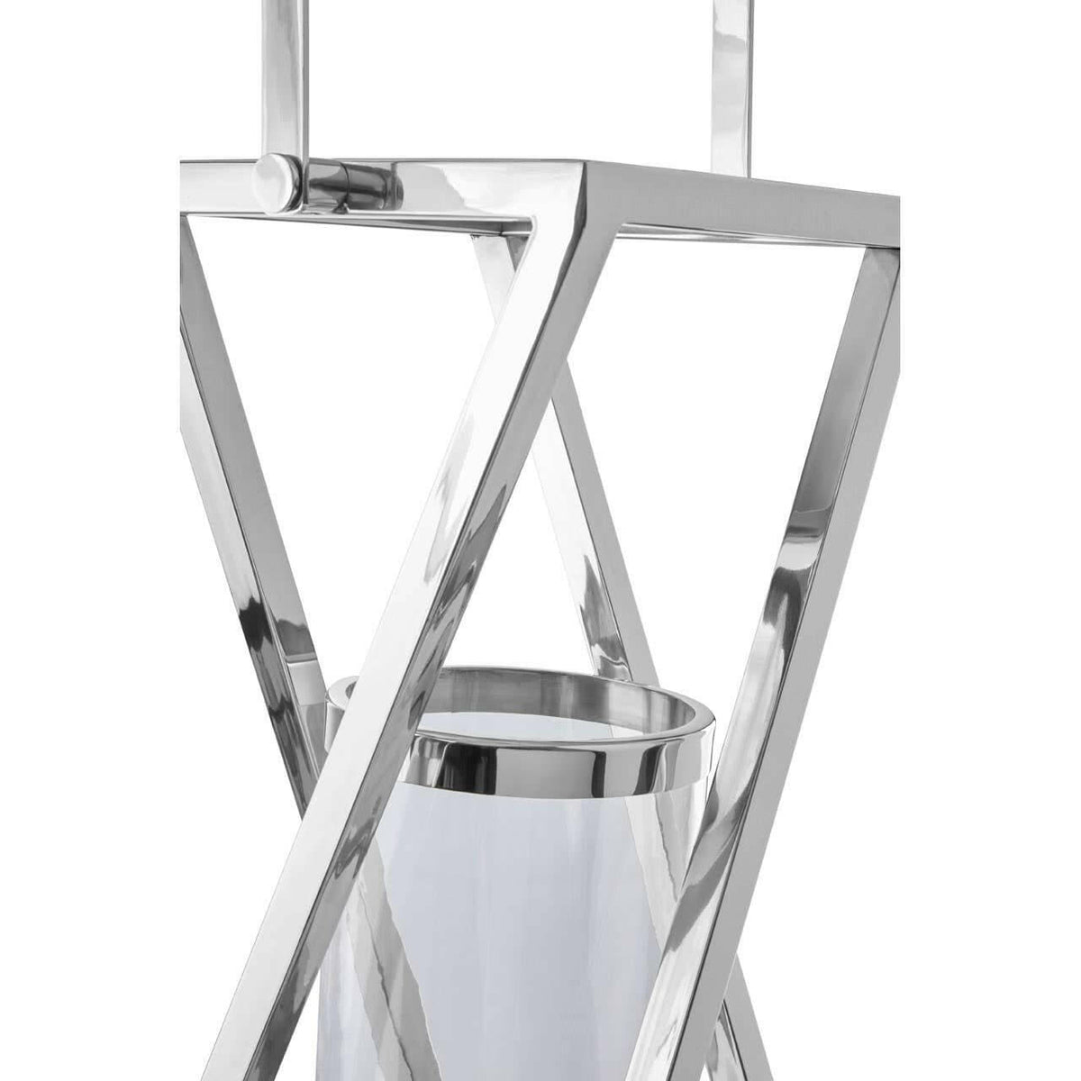 Cruzar Large Silver Criss Cross Lantern.