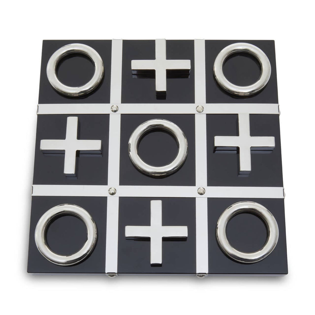 Flos Black And Silver Tic Tac Toe Game.