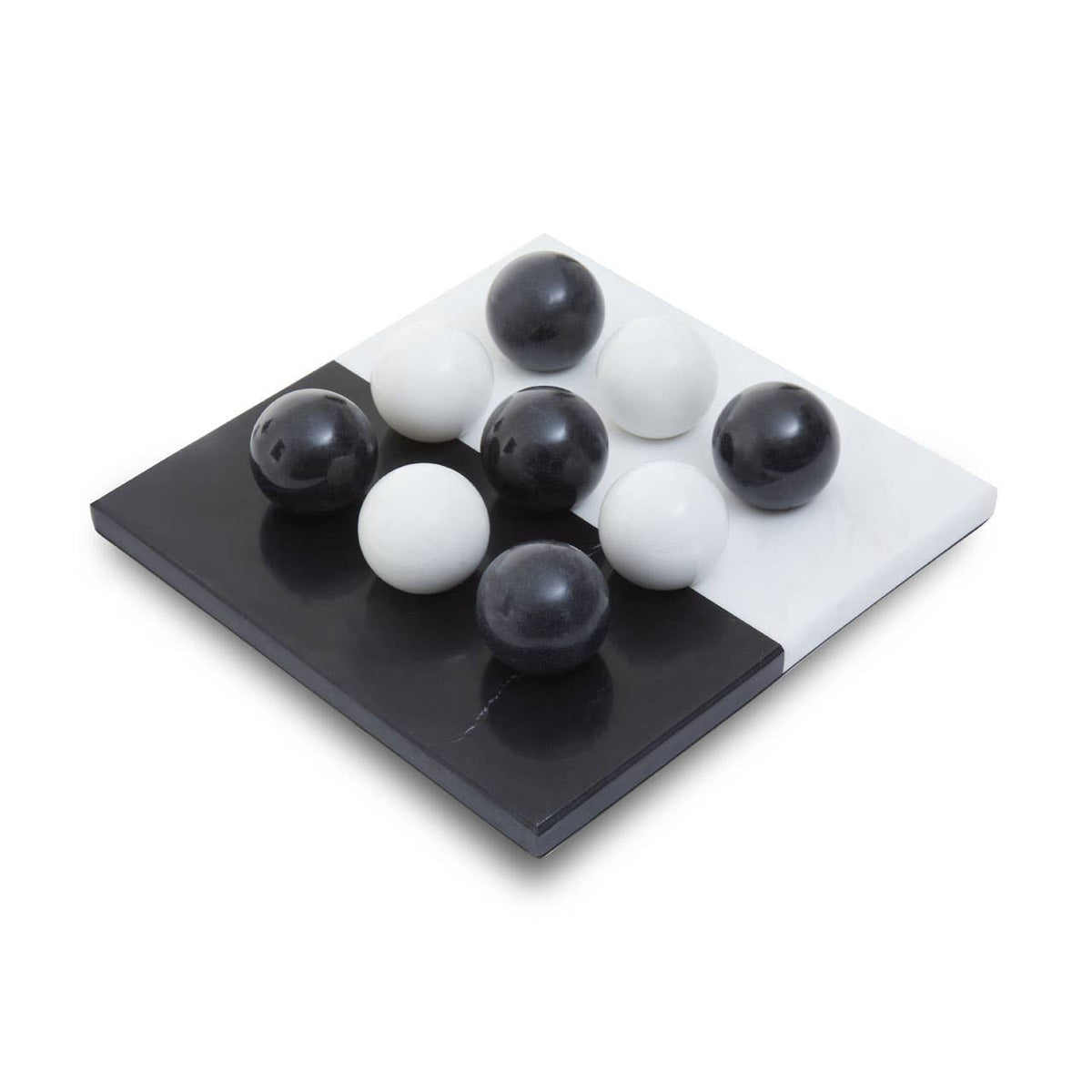 Flos Black And White Tic Tac Toe Marble Game.