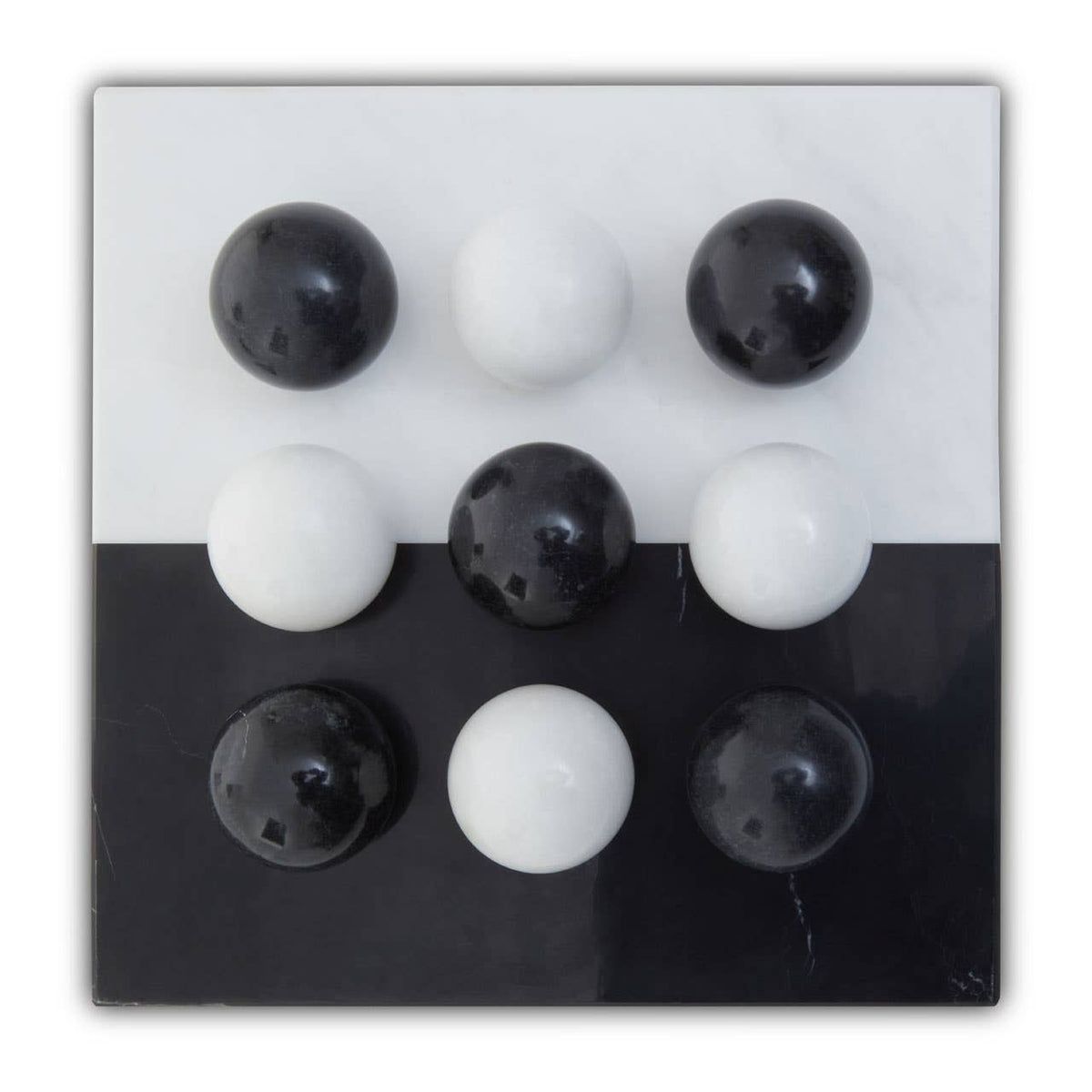 Flos Black And White Tic Tac Toe Marble Game.