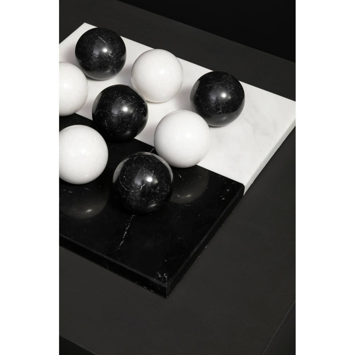 Flos Black And White Tic Tac Toe Marble Game.