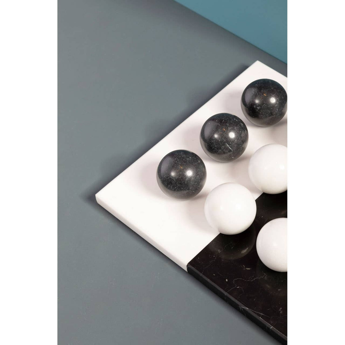 Flos Black And White Tic Tac Toe Marble Game.