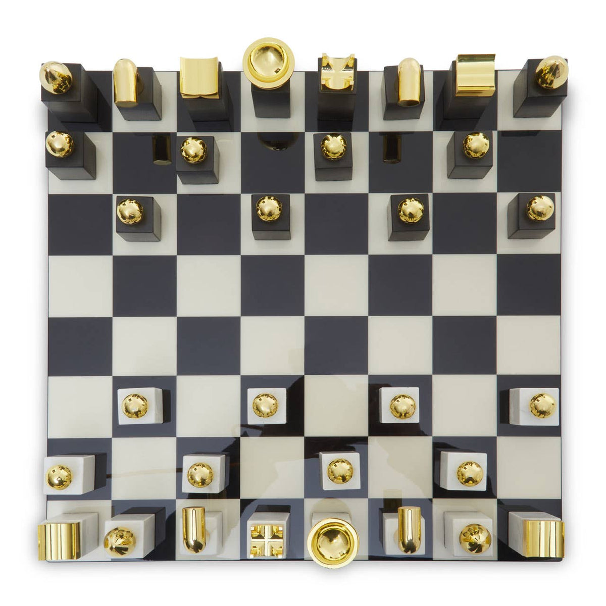 Flos Marble And Wood Chess Set.