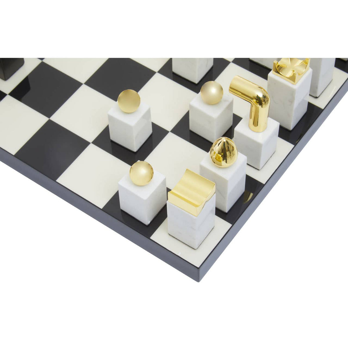 Flos Marble And Wood Chess Set.