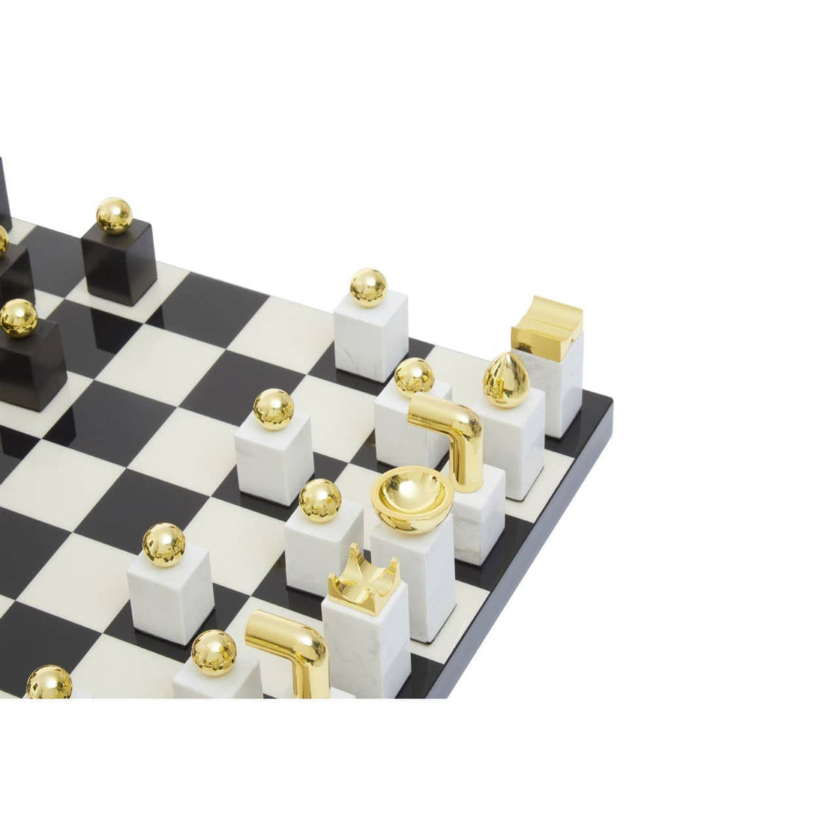 Flos Marble And Wood Chess Set.