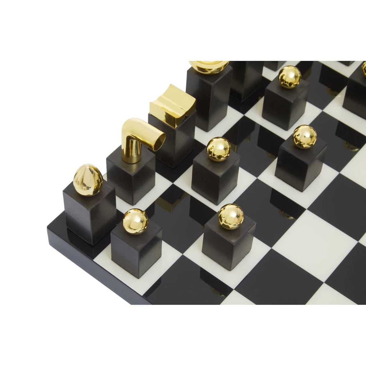 Flos Marble And Wood Chess Set.