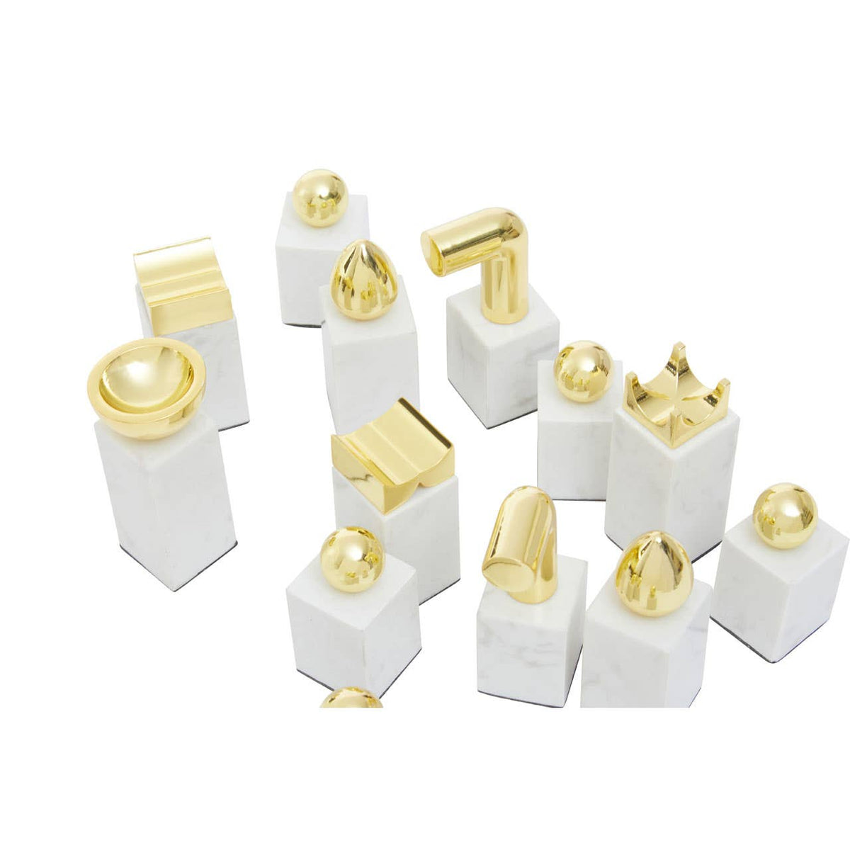 Flos Marble And Wood Chess Set.