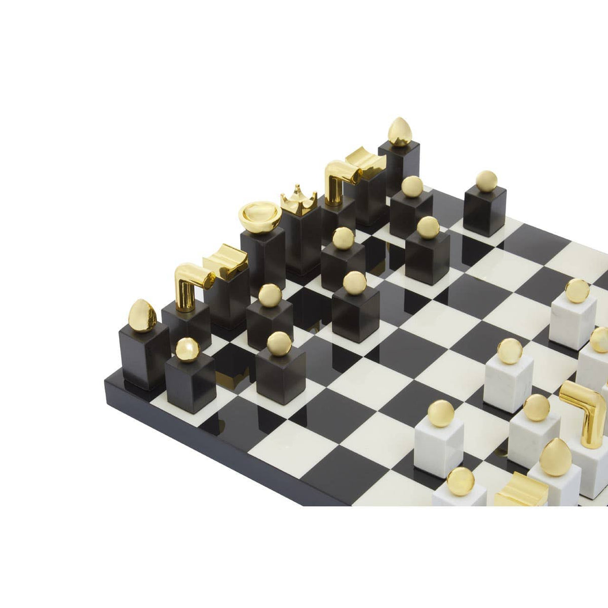 Flos Marble And Wood Chess Set.