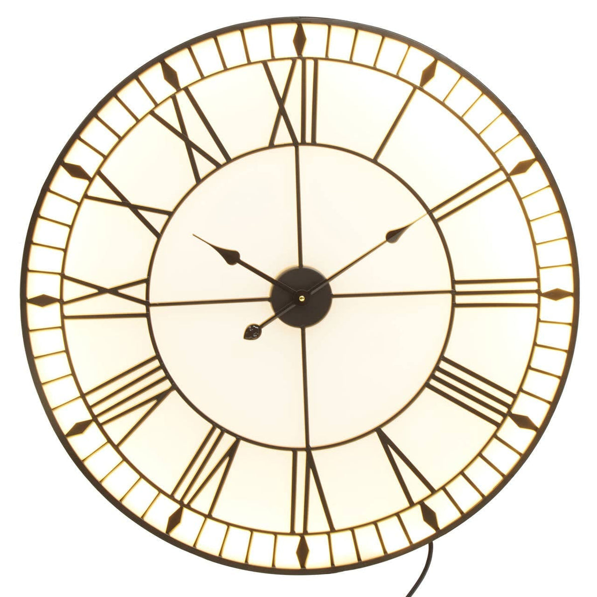 Genova Large Black And White Led Wall Clock.