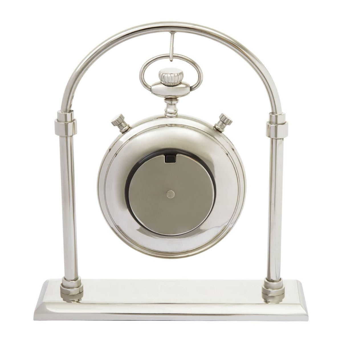 Hampstead Small Silver And Antique Brass Mantel Clock.