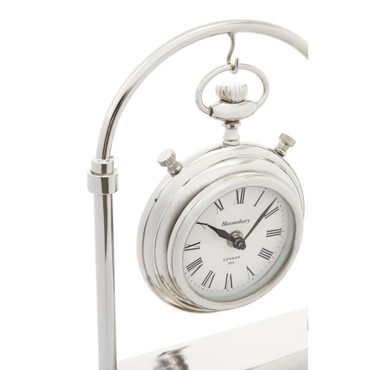 Hampstead Small Silver And Antique Brass Mantel Clock.