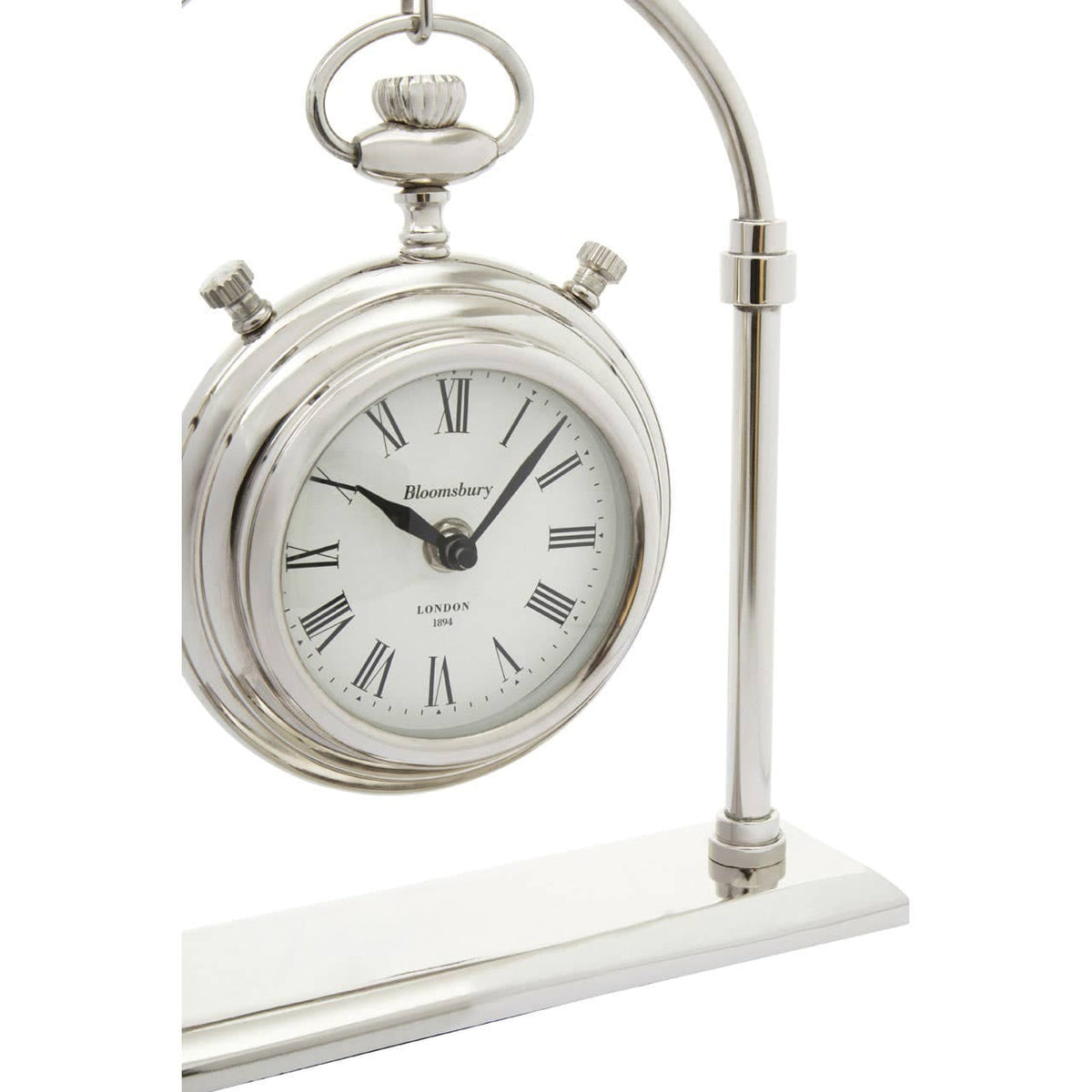 Hampstead Small Silver And Antique Brass Mantel Clock.