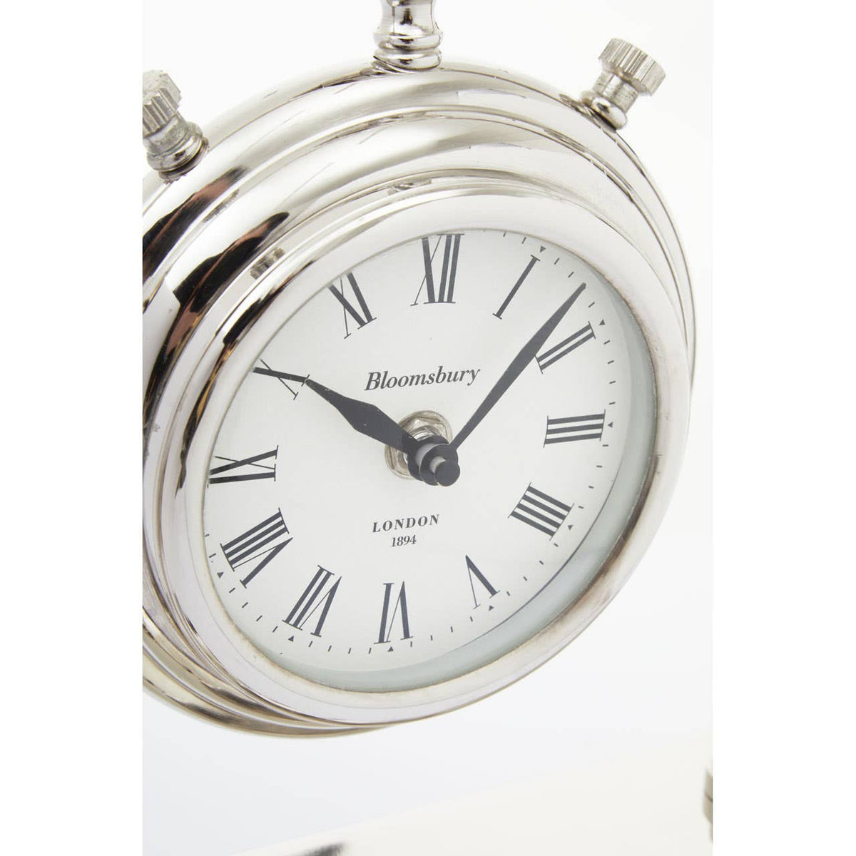 Hampstead Small Silver And Antique Brass Mantel Clock.