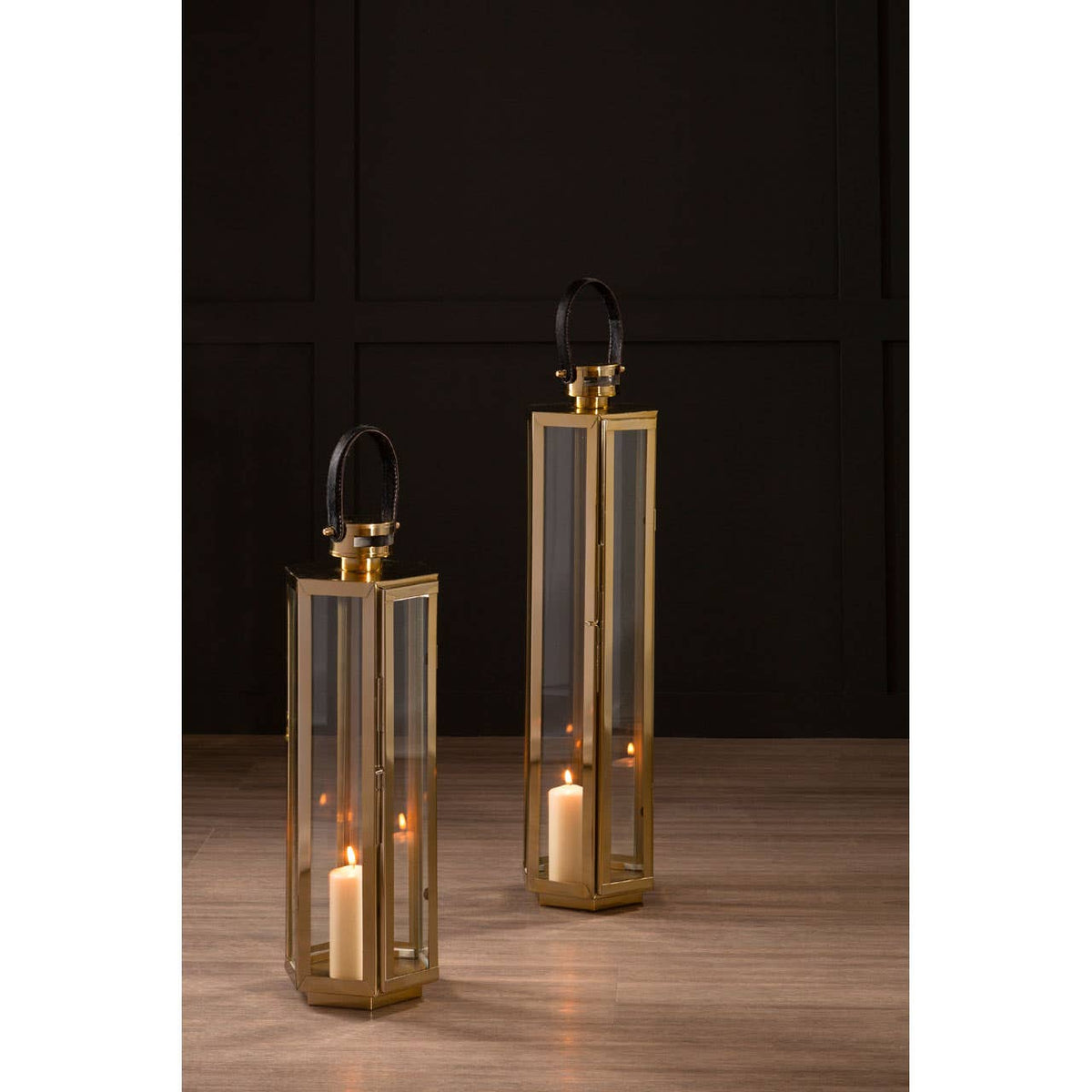 Herber Large Gold Finish Lantern.