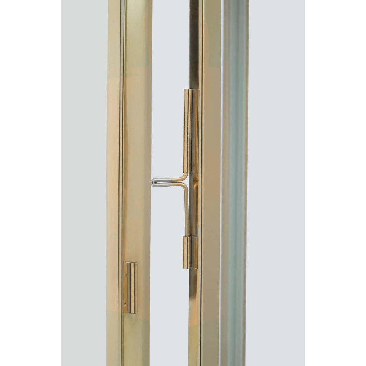 Herber Large Gold Steel With Hair On Leather Handle Lantern.