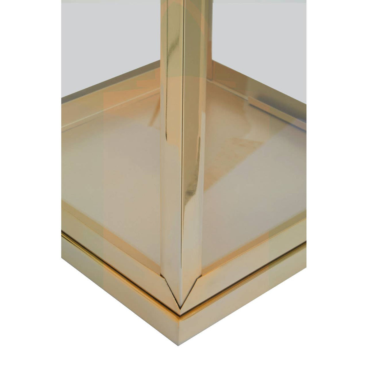 Herber Large Gold Steel With Hair On Leather Handle Lantern.