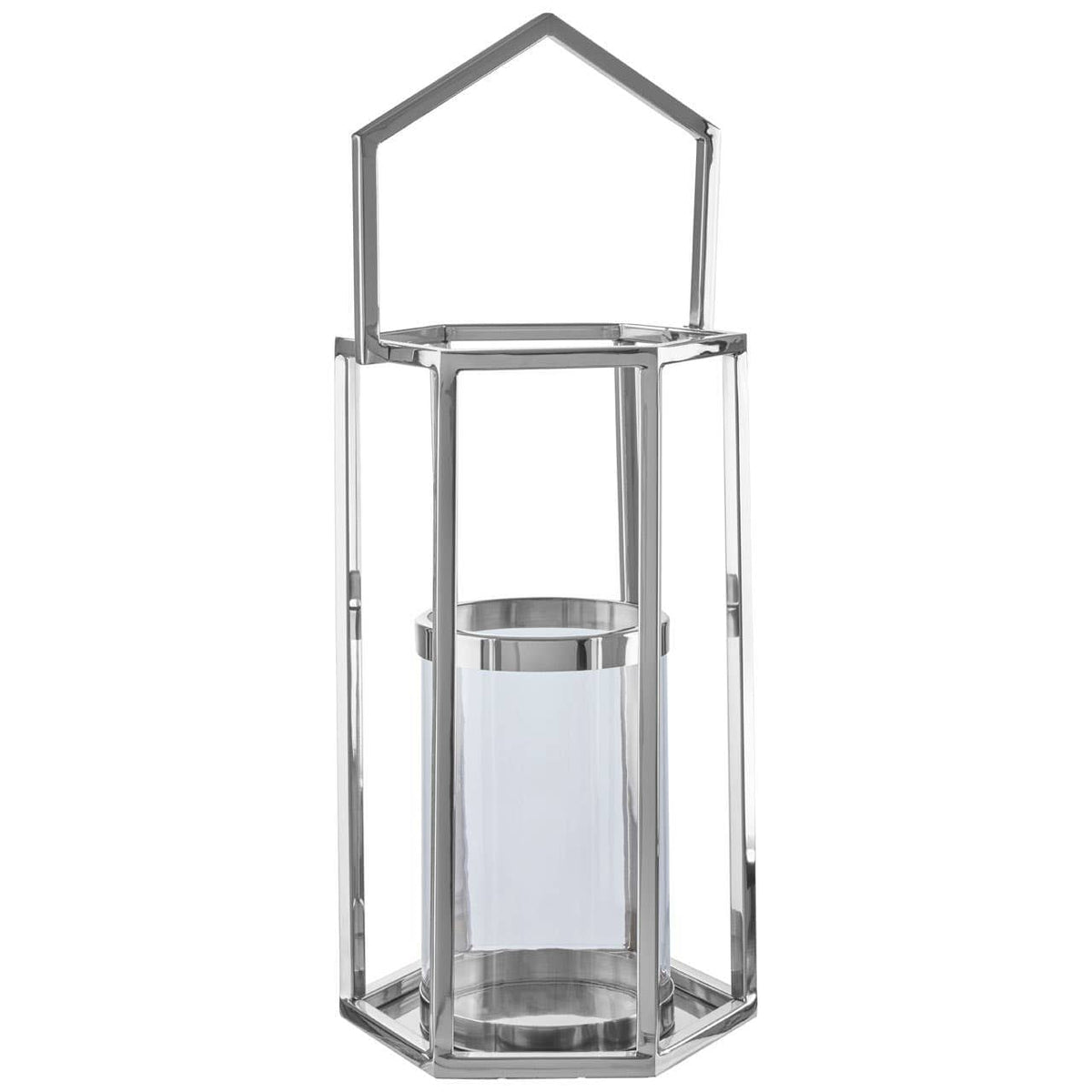 Herber Large Silver Hexagonal Lantern.