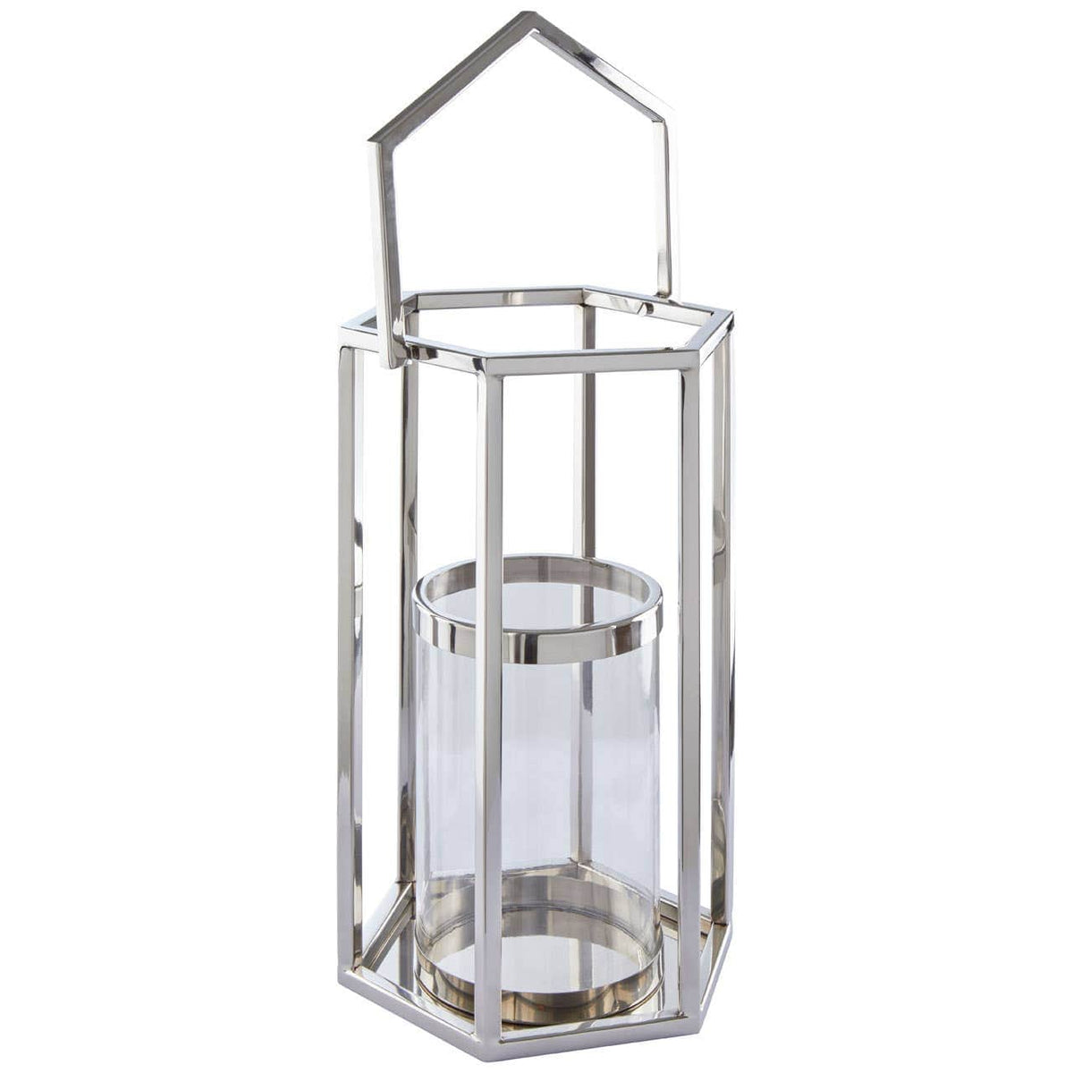 Herber Large Silver Hexagonal Lantern.