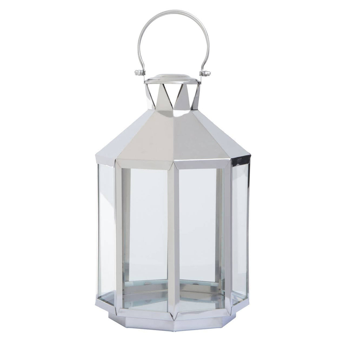 Herber Large Silver Steel Lantern.