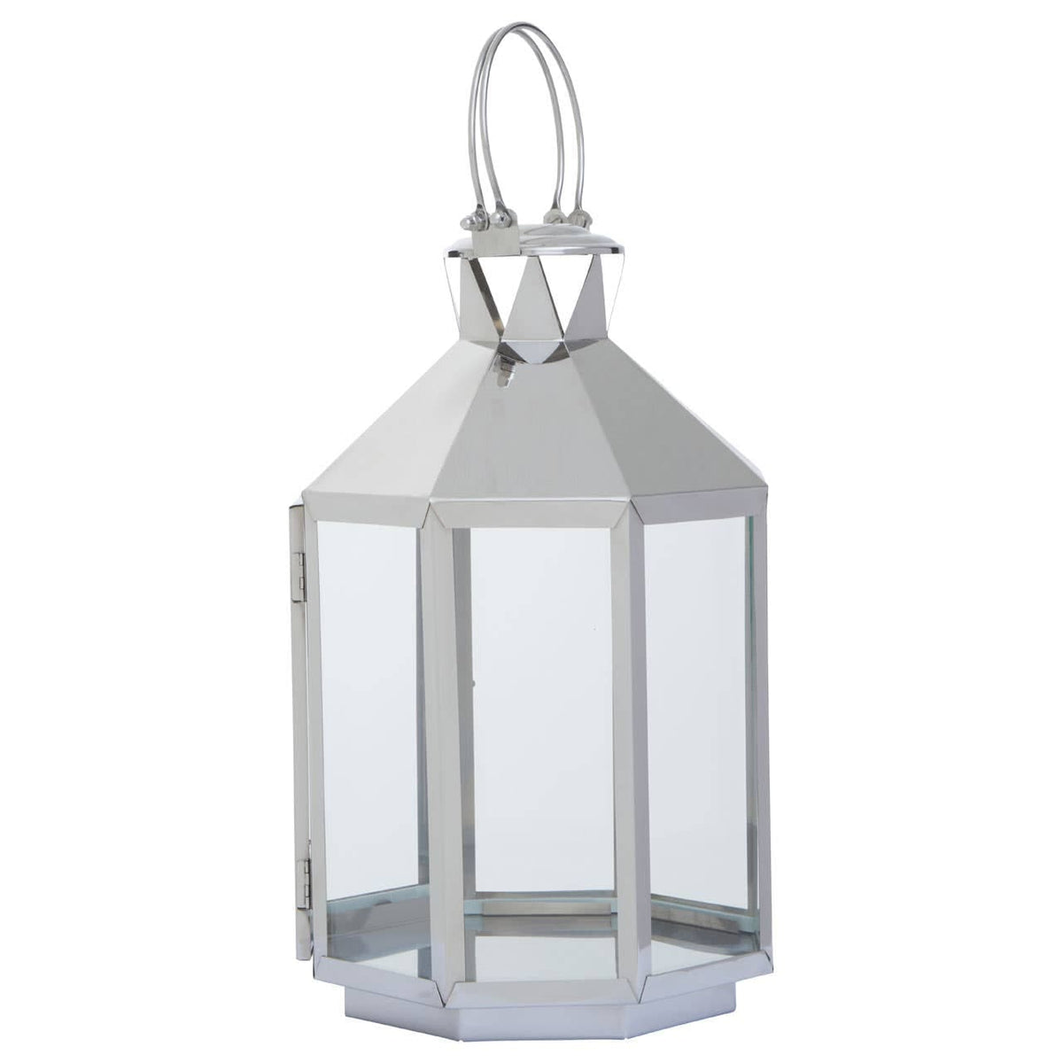 Herber Large Silver Steel Lantern.