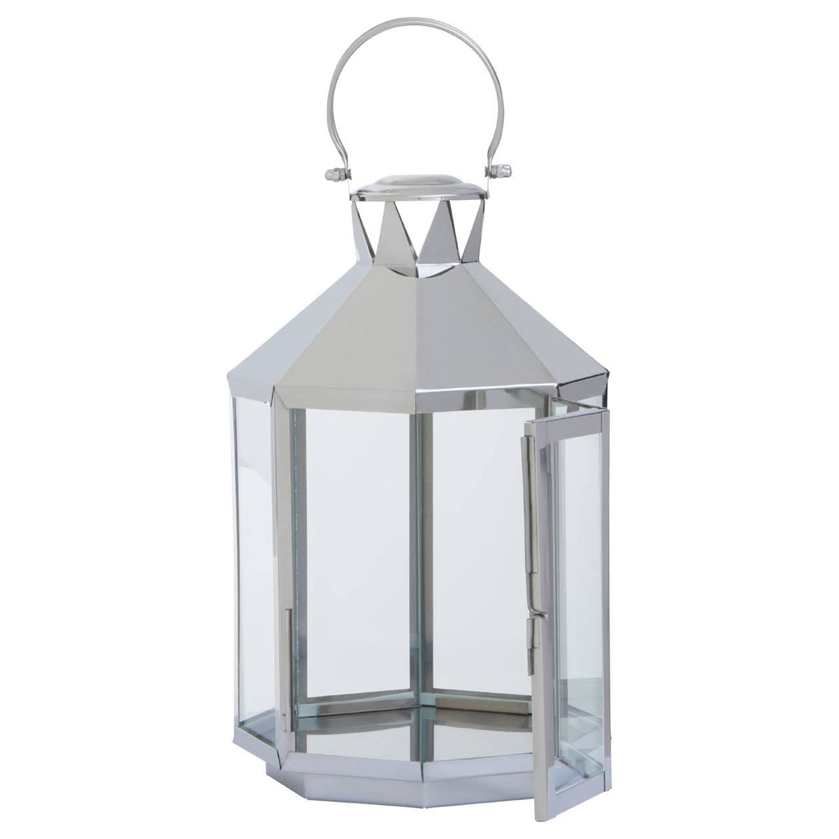 Herber Large Silver Steel Lantern.